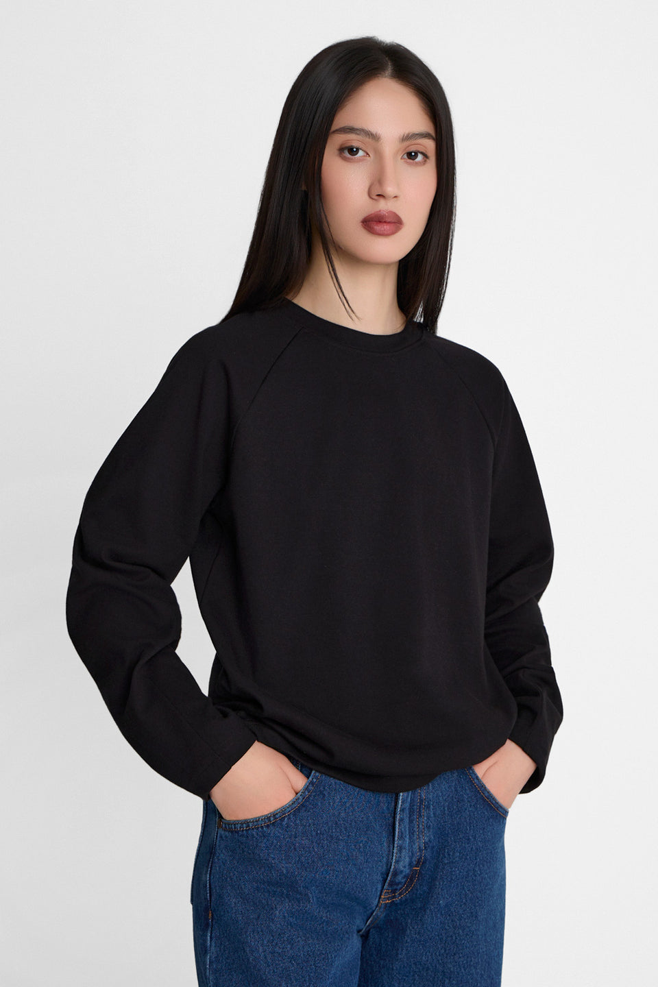 Miss Stillness Black Long-Sleeved Top