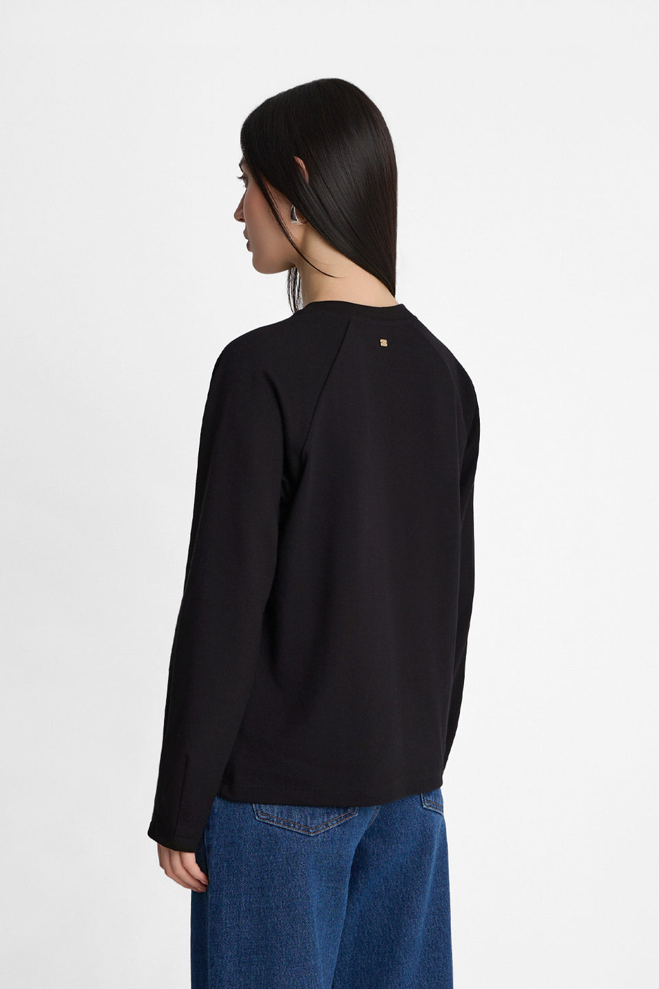 Miss Stillness Black Long-Sleeved Top