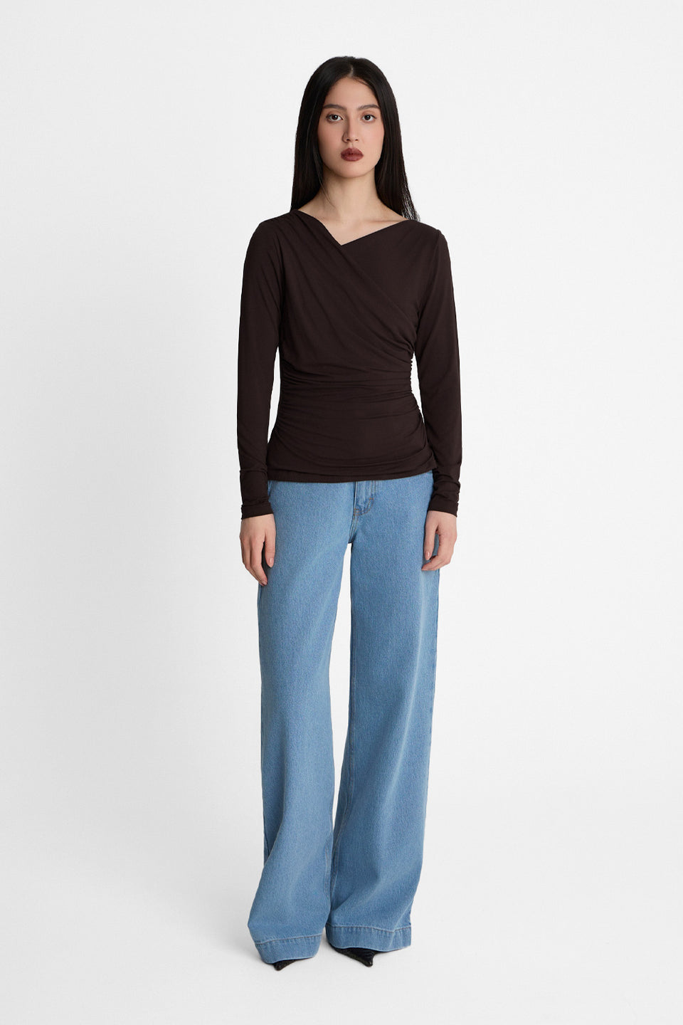 Miss Sway Chocolate Long-Sleeved Top