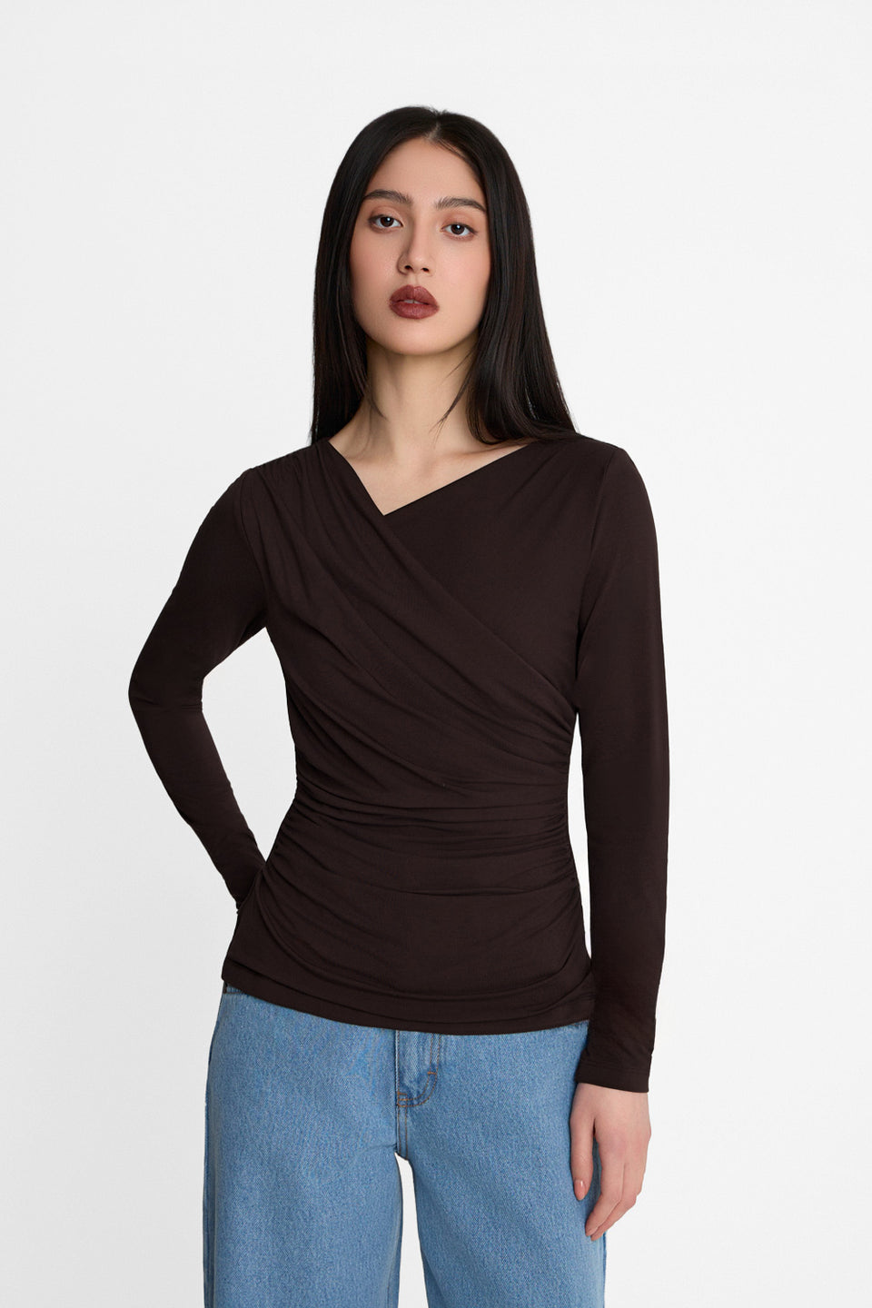 Miss Sway Chocolate Long-Sleeved Top