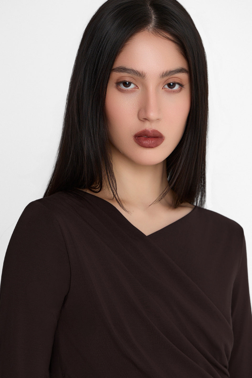 Miss Sway Chocolate Long-Sleeved Top