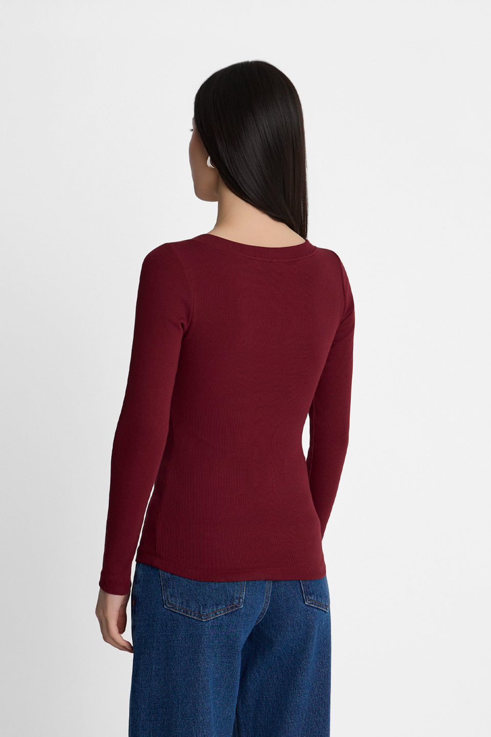 Miss Womanly Burgundy Long-Sleeved Top