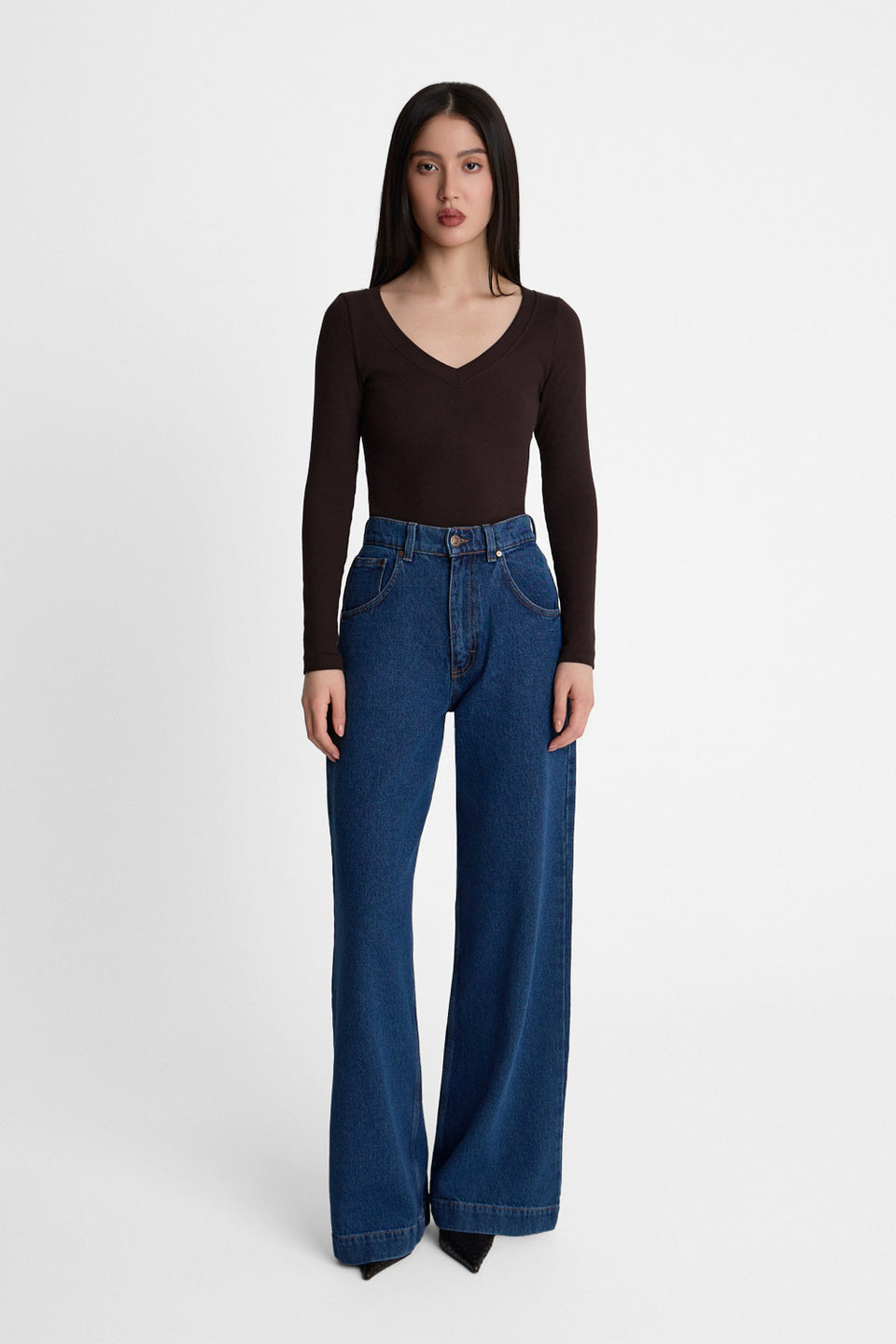 Miss Womanly Long-Sleeved Top – Dark Chocolate