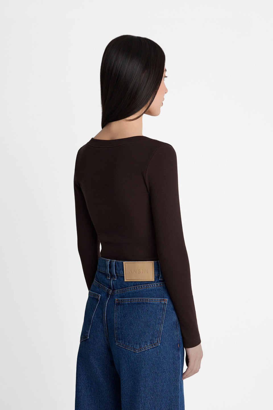 Miss Womanly Long-Sleeved Top – Dark Chocolate