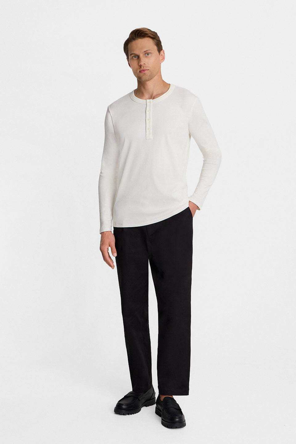 Mr Axis Off White Long-Sleeved Top