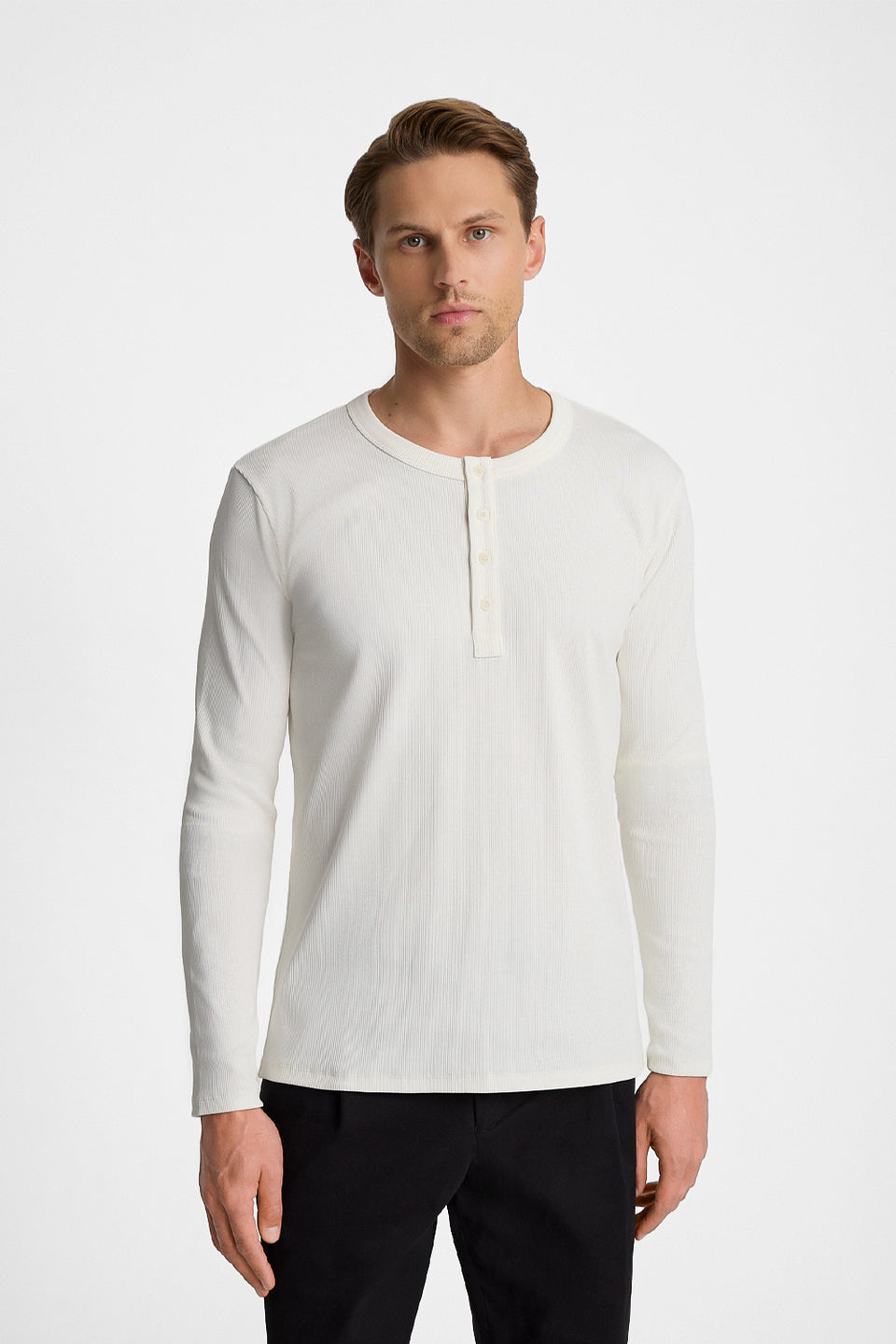 Mr Axis Off White Long-Sleeved Top