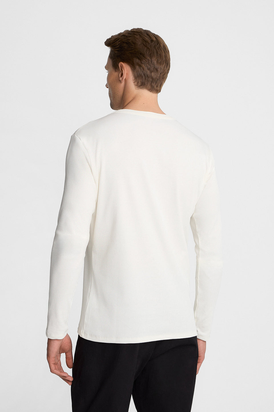 Mr Axis Off White Long-Sleeved Top