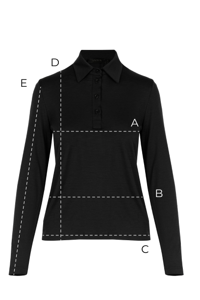 Longsleeve Polo Miss Merino Black