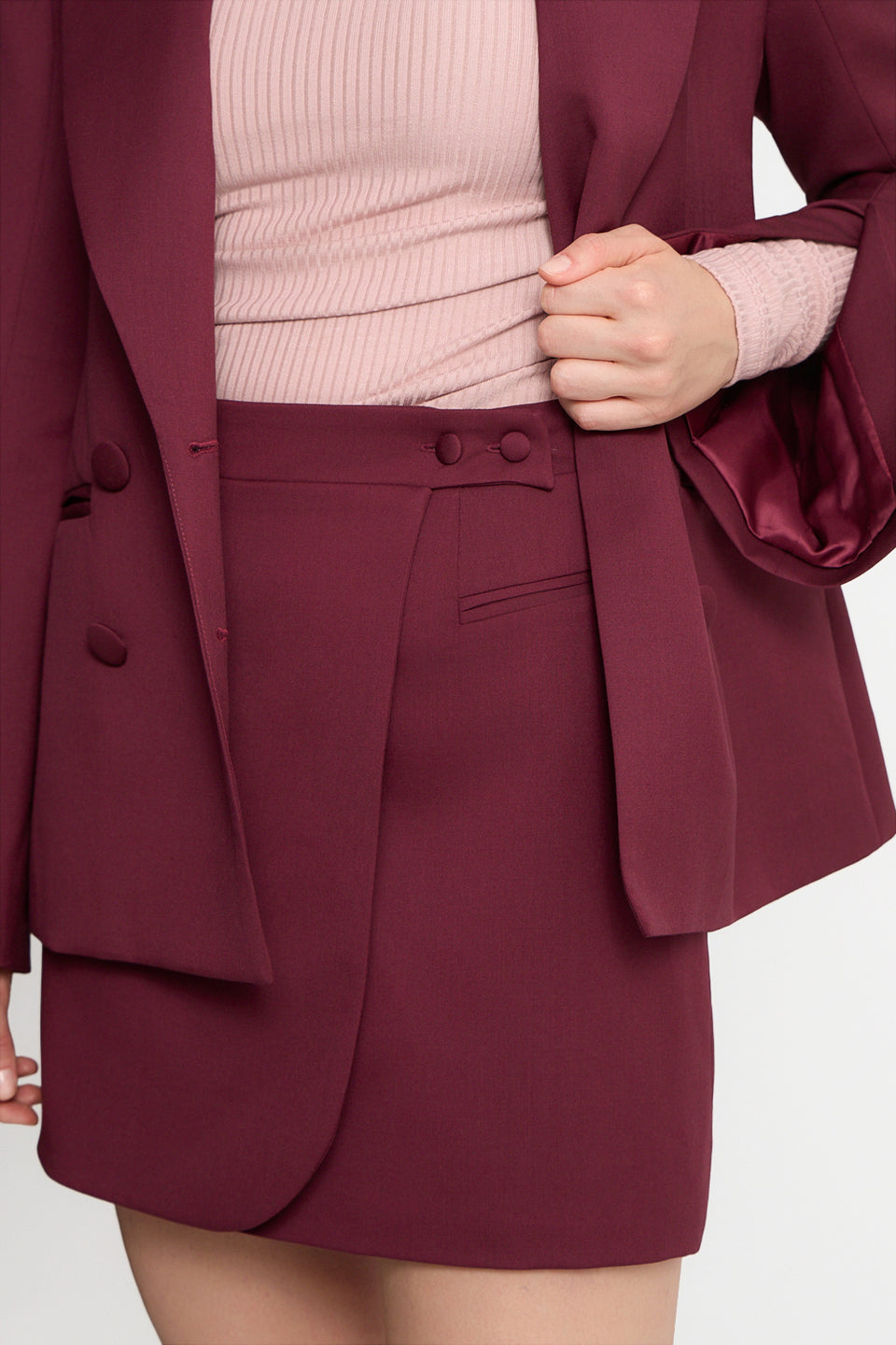 Miss Meryl Burgundy Skirt