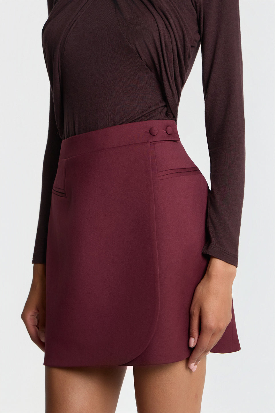Miss Meryl Burgundy Skirt