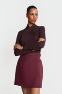 Miss Meryl Burgundy Skirt