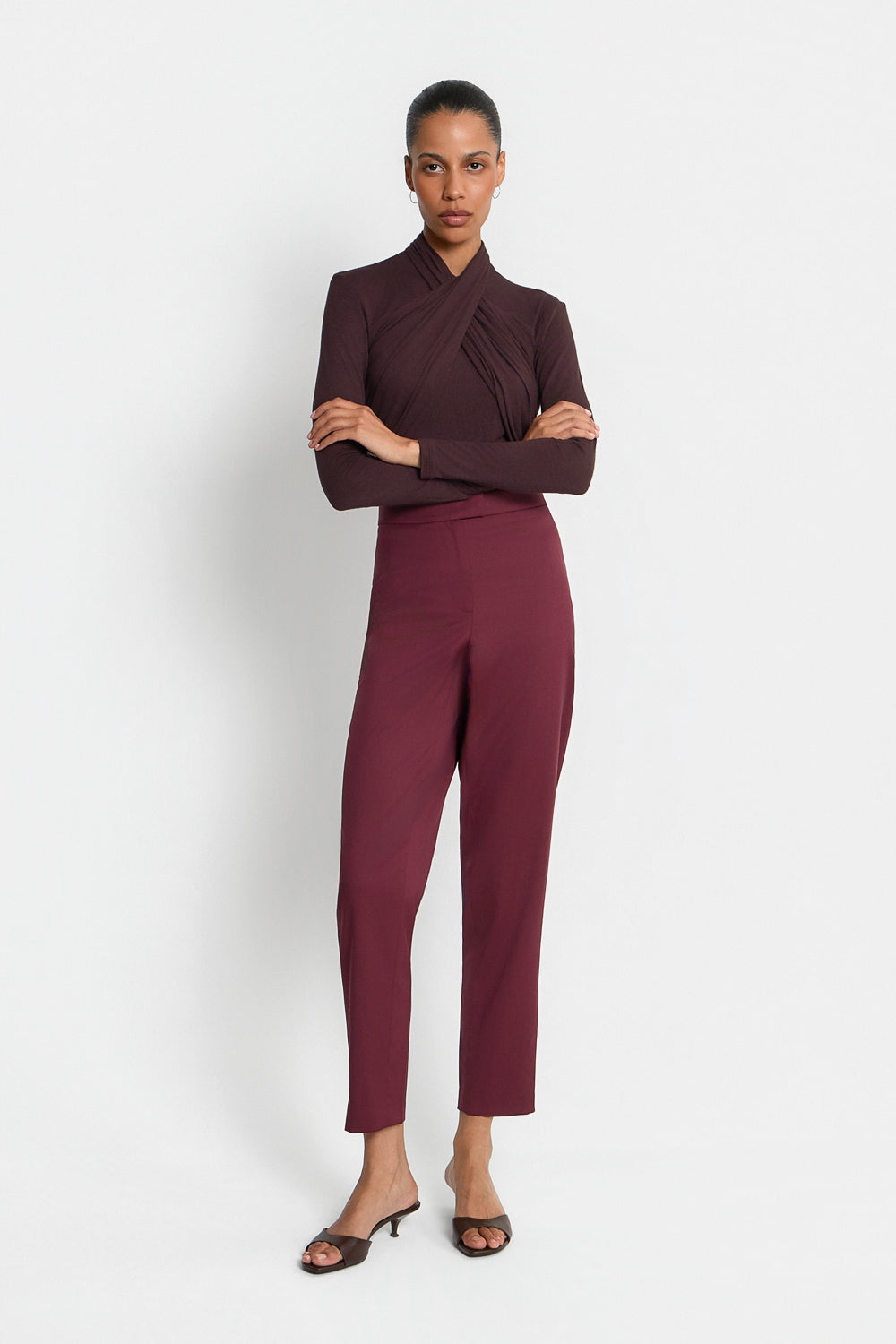 Miss Meryl Burgundy Trousers