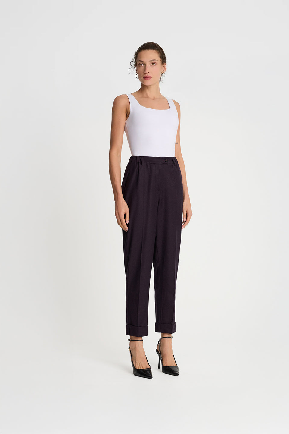Miss Heritage Melange Plum Trousers