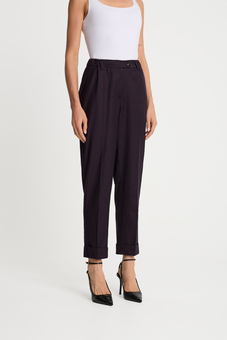 Miss Heritage Melange Plum Trousers