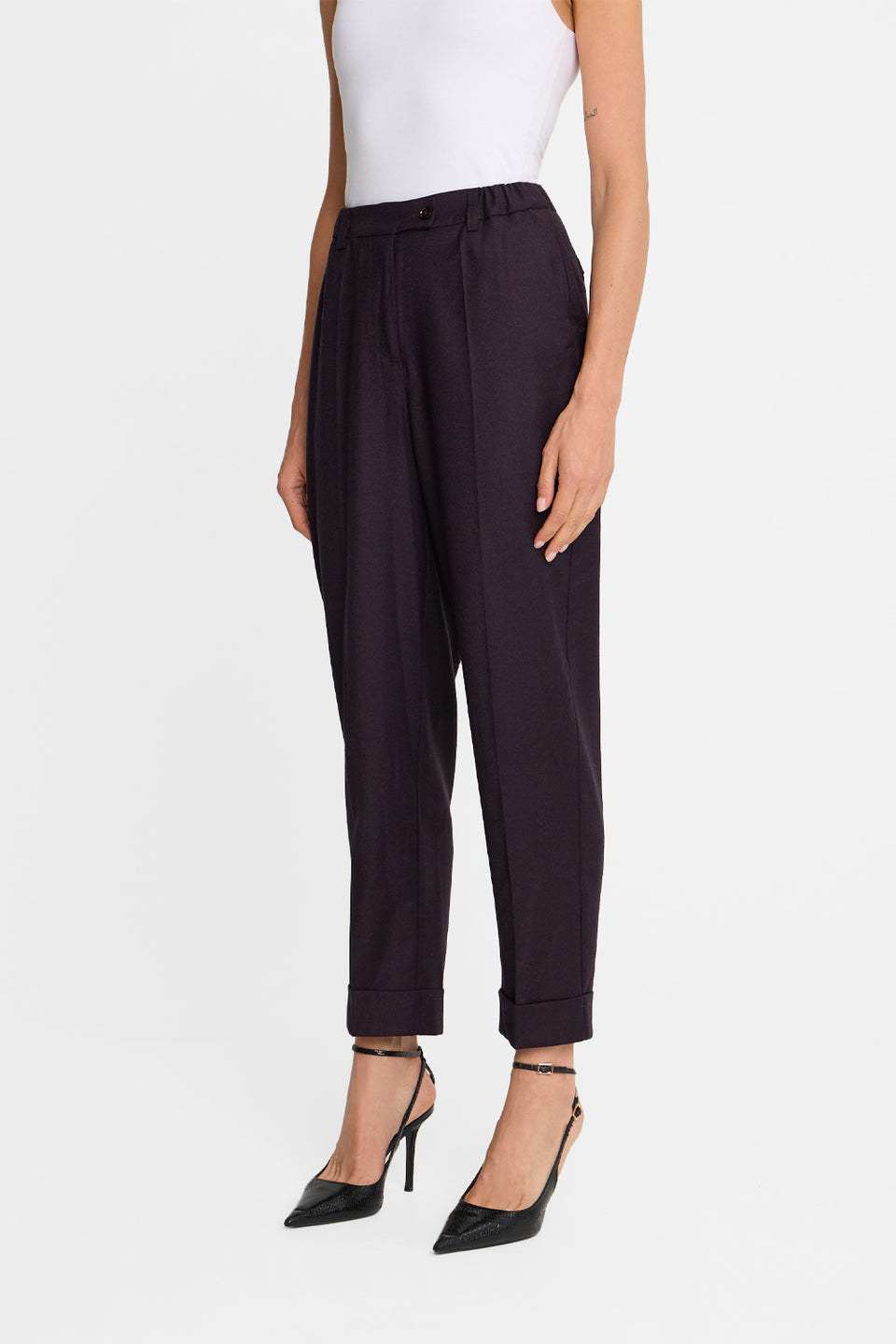 Miss Heritage Melange Plum Trousers