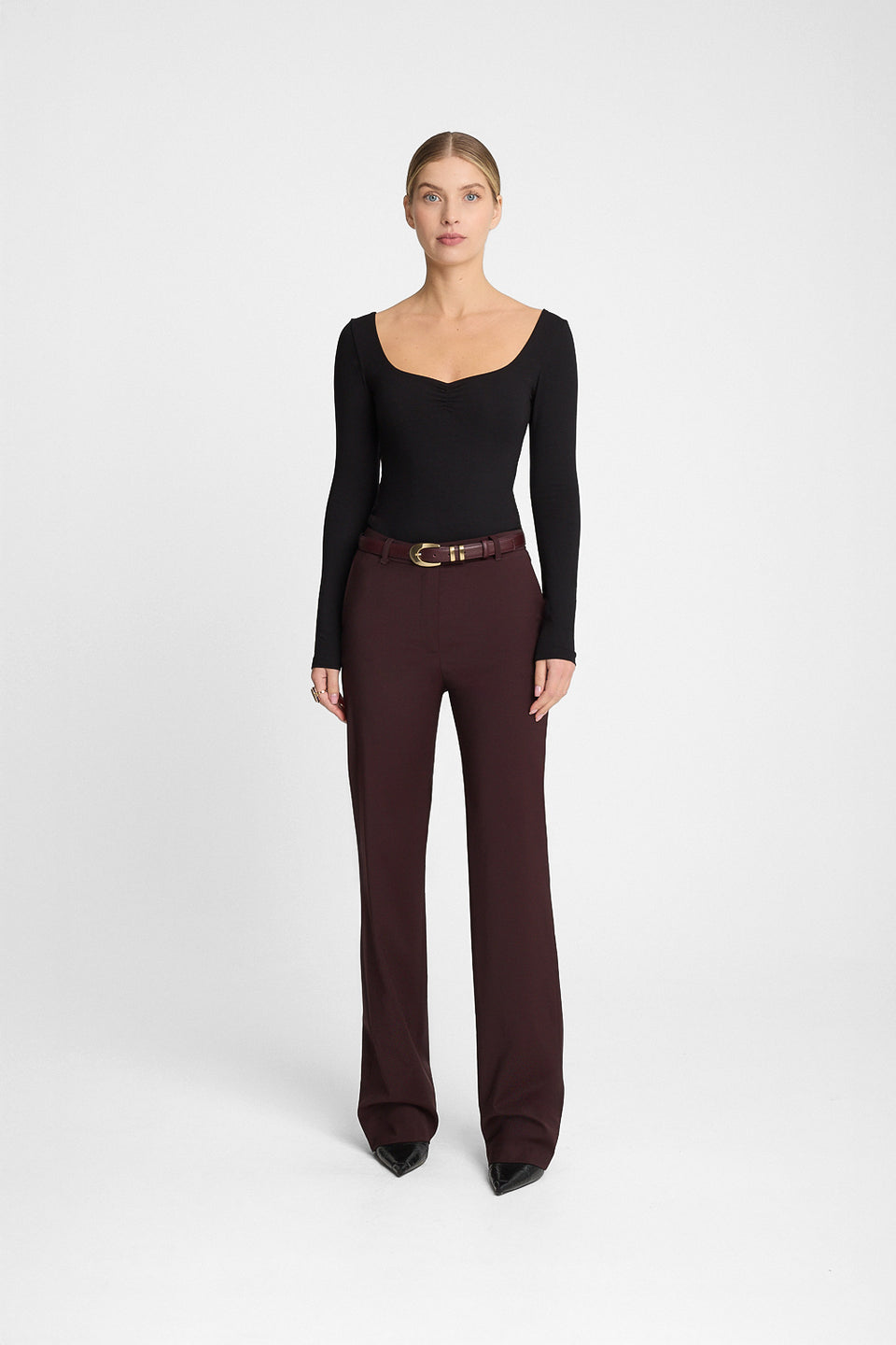 Miss Minimal Burgundy Trousers