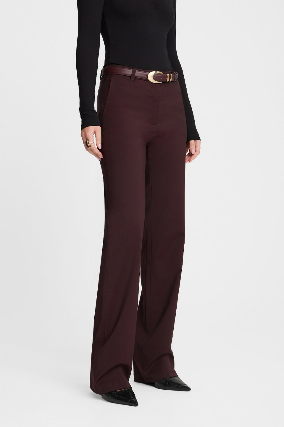 Miss Minimal Burgundy Trousers