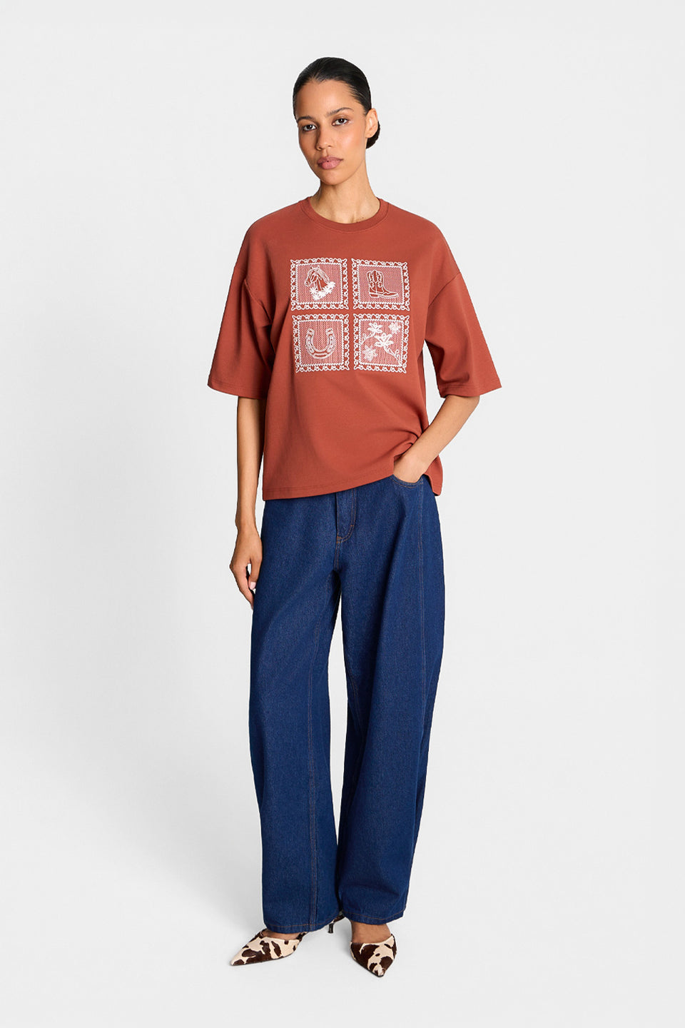 Miss Rustic Red Brown T-shirt