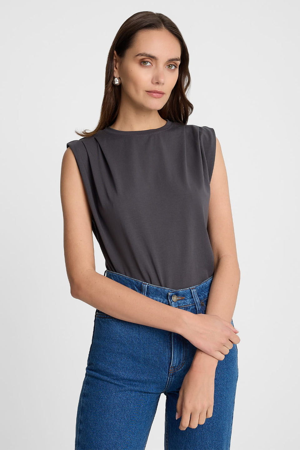 Miss Boxy Dark Grey T-shirt