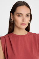 T-shirt Miss Boxy Red Brown