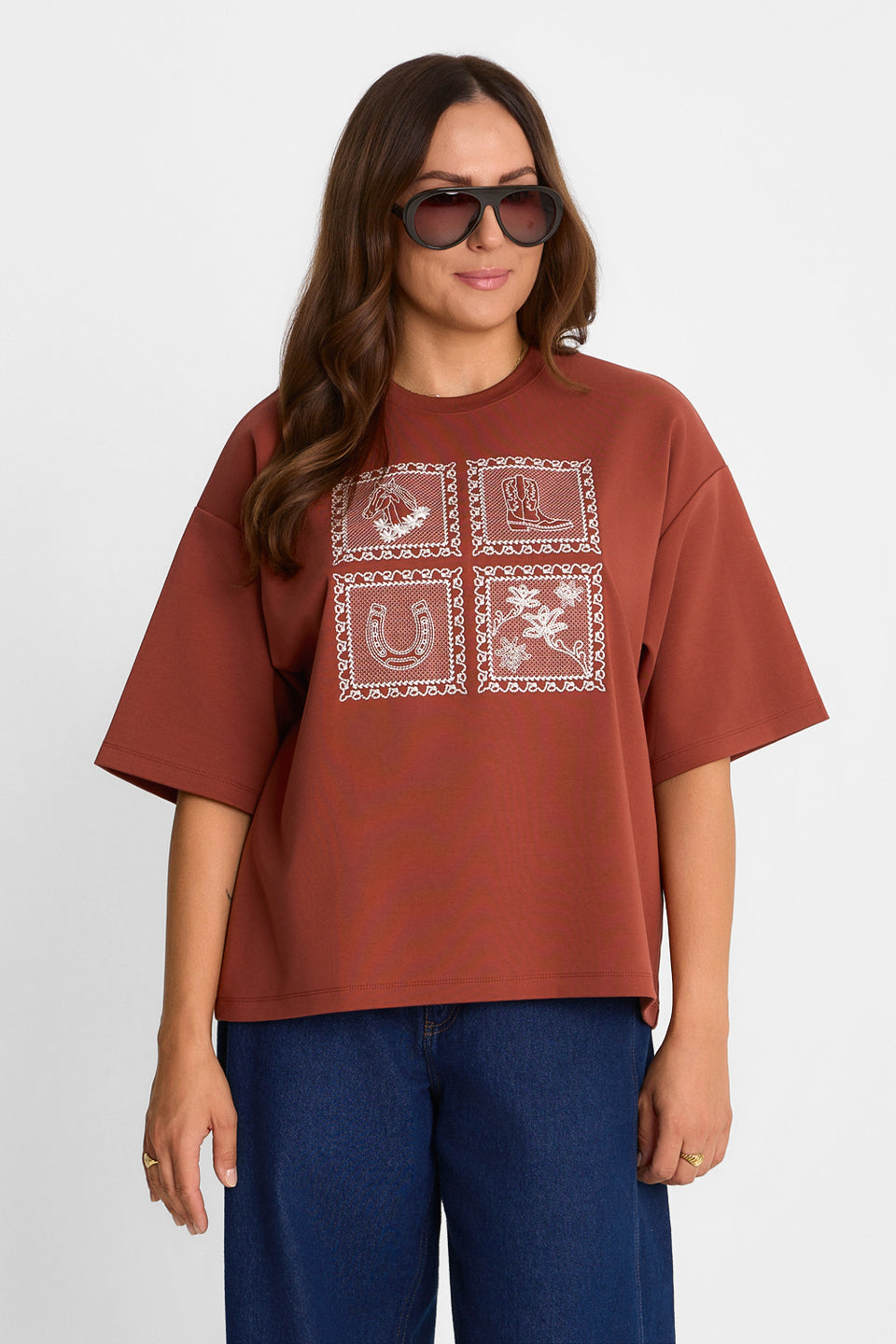 T-shirt Miss Rustic Red Brown