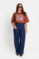 T-shirt Miss Rustic Red Brown