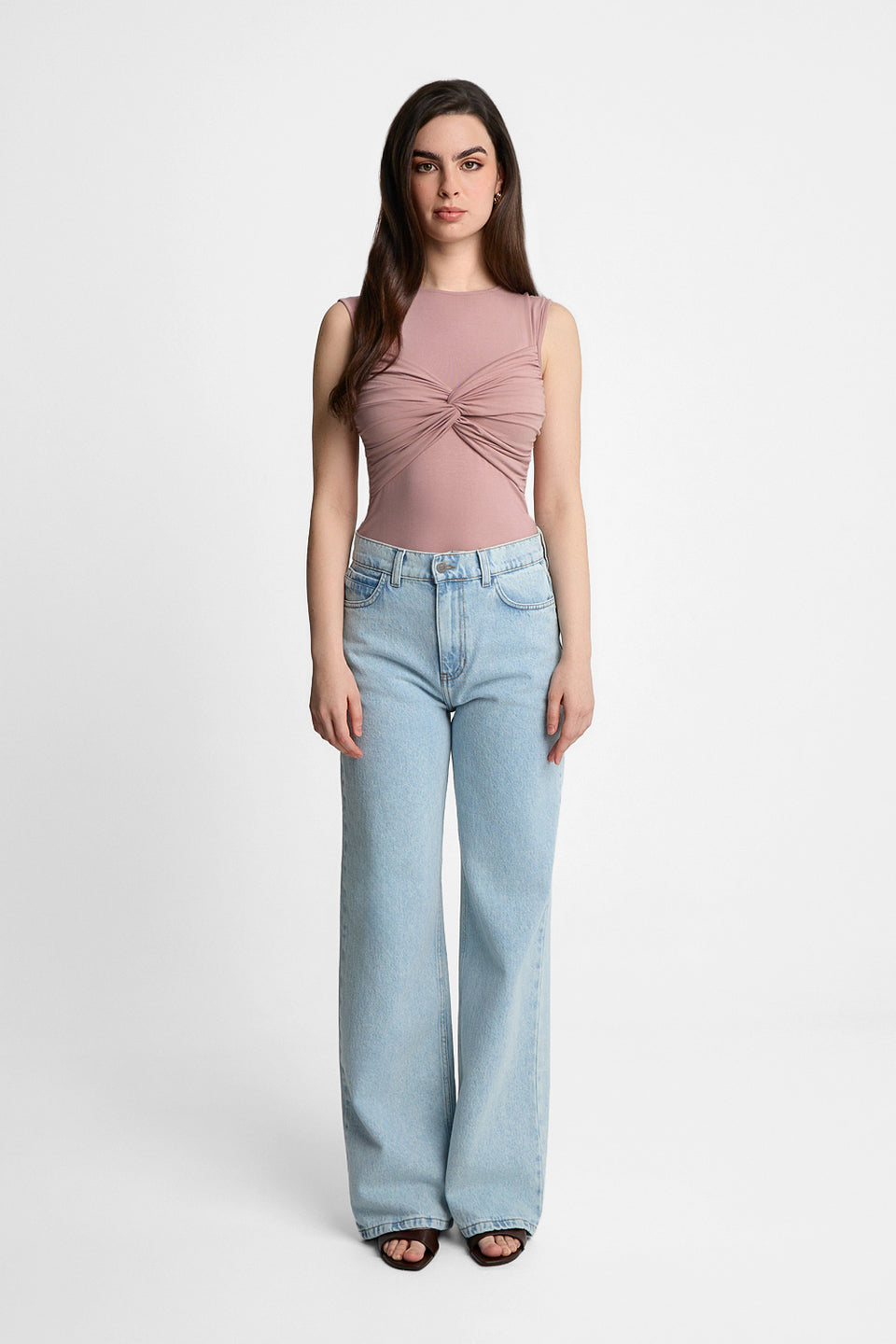 Top Miss Draped Dusty Pink