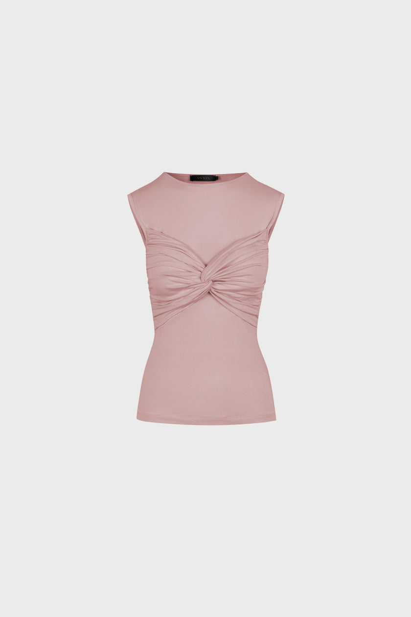 Top Miss Draped Dusty Pink
