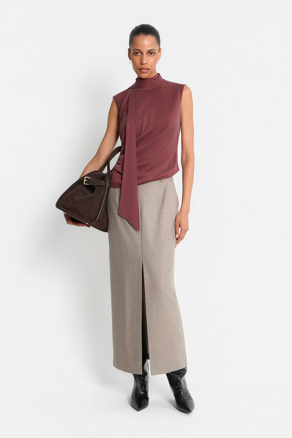 Top Miss Jackie Burgundy