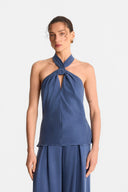 Top Miss Vail Vintage Blue