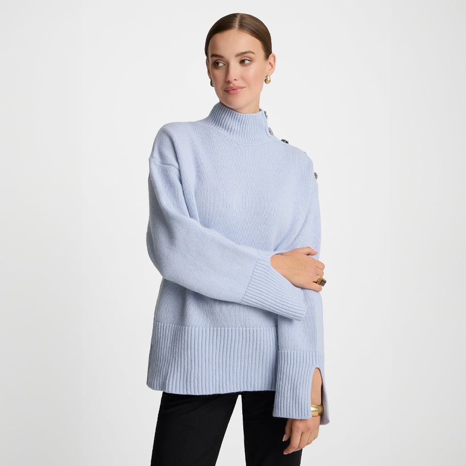 Miss Buttoned Light Blue T-shirt
