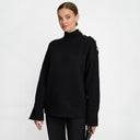 Miss Buttoned Black T-shirt