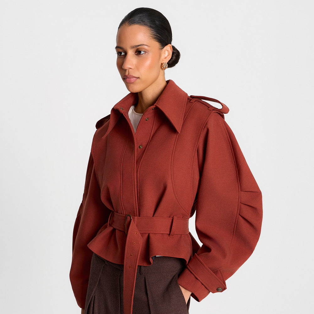 Miss Sheriff Red Brown Jacket