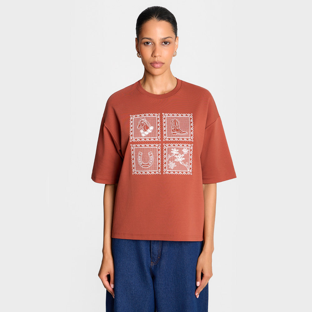 Miss Rustic Red Brown T-shirt