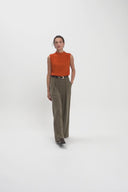 Top Miss Pleated Orange