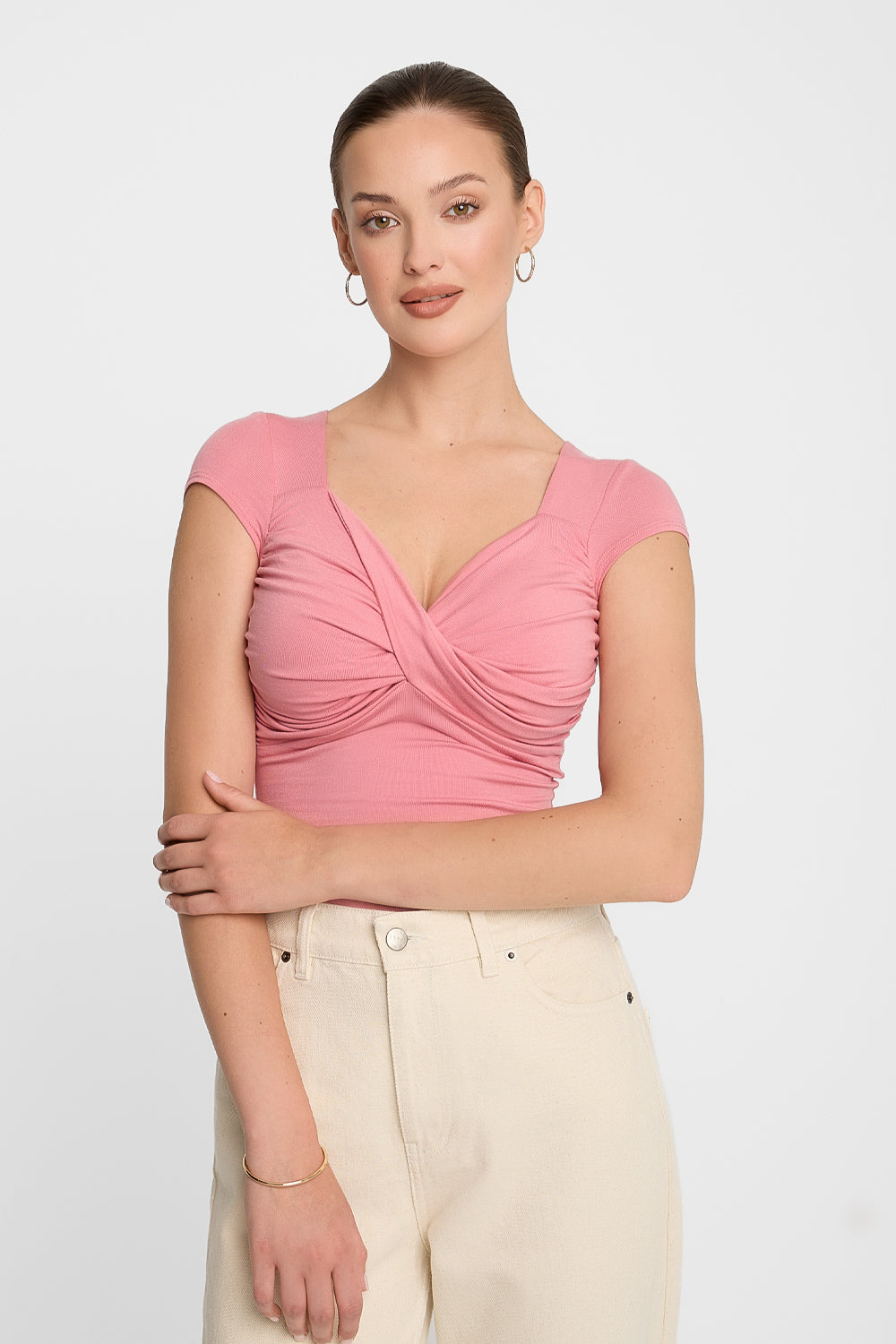 トップス Ans Dotsloevner frilled tiny tee pink SLY | FRILL PUFF CUT トップス (Tシャツ・カットソー(半袖
